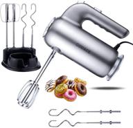 🍰 powerful 300w hand mixer electric with stand - 5 speed, beaters, dough hooks - lightweight kitchen handheld mixer for cake, egg, cookies, cream логотип