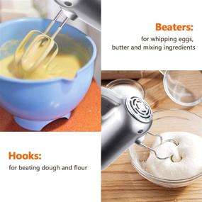 img 1 attached to 🍰 Powerful 300W Hand Mixer Electric with Stand - 5 Speed, Beaters, Dough Hooks - Lightweight Kitchen Handheld Mixer for Cake, Egg, Cookies, Cream