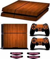 🎮 ps4 decal skin: full body vinyl sticker cover for playstation 4 console and controller (with 4pcs light bar stickers) - brown логотип