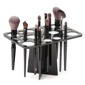 img 3 attached to Luckyiren Makeup Brushes Drying Rack & Collapsible 28 Slot Acrylic Brush Holder Stand - Ideal for Makeup Artists, Acrylic Nail Brushes, Paintbrushes, and Makeup Lovers - Sleek Black Design