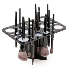 img 4 attached to Luckyiren Makeup Brushes Drying Rack & Collapsible 28 Slot Acrylic Brush Holder Stand - Ideal for Makeup Artists, Acrylic Nail Brushes, Paintbrushes, and Makeup Lovers - Sleek Black Design