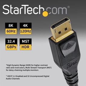 img 3 attached to 🔌 Startech.com 3м VESA Сertified DisplayPort 1.4 Кабель - 8K 60Hz HBR3 HDR - 10' Cверх-HD DisplayPort к DisplayPort Мониторный Шнур - Ultra HD 4K 120Hz DP 1.4 Тонкий Видео Кабель M/M DP Разъем (DP14MM3M)