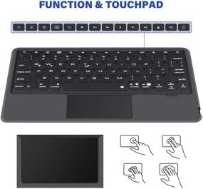 img 2 attached to 📱 Enhanced iPad 7th Generation Case with Keyboard, Touchpad &amp; 7-Color Backlit Slim PU Leather Keyboard Case for iPad 10.2 Inch 7th Gen 2019, iPad Air 3 2019 and iPad Pro 10.5 inch 2017, Black