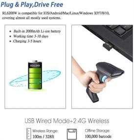 img 3 attached to 🔍 REALINN Wireless Barcode Scanner: USB Rechargeable 1D 2D QR Code Reader for Warehouse POS and Computer