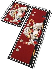 img 3 attached to 🏠 EGOBUY 2PCS Моющийся коврик набор для повара - Коврики противоскользящие для прогулки - Угловая ванная комната, декор дома, входная дверь, кухонный коврик для домашних животных (Большой размер)
