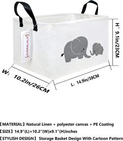 img 3 attached to 🐘 QUEENLALA Rectangular Laundry Hamper: Foldable Nursery Basket for Organizing, Storage & Toy Organization - (Rec-Parent-child elephant)