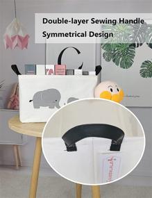 img 2 attached to 🐘 QUEENLALA Rectangular Laundry Hamper: Foldable Nursery Basket for Organizing, Storage & Toy Organization - (Rec-Parent-child elephant)