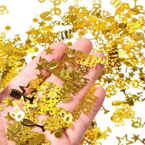 img 2 attached to ✨ Golden 50th Anniversary Confetti - 3000 Pieces | Party Table Decorations | Metallic Foil Star Circles & Number 50 Mix | DIY Art | Anniversary Party Supplies