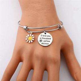 img 1 attached to 🌼 I Love You - Thousand Yellow Daisies Bracelet w/ Daisy Charm: Gift for Her, Love Token