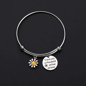 img 2 attached to 🌼 I Love You - Thousand Yellow Daisies Bracelet w/ Daisy Charm: Gift for Her, Love Token