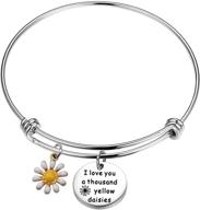 🌼 i love you - thousand yellow daisies bracelet w/ daisy charm: gift for her, love token logo