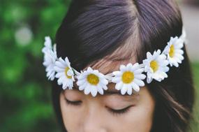 img 1 attached to 🌻 Boho Sunflower Crown Headpiece Floral Fall Hippies Daisy Hair Wreath Bridal Photo Props DY-01 (White)