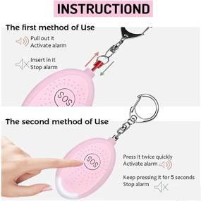 img 2 attached to 🔑 USB Rechargeable Personal Alarm Keychain - 130Db Loud Safety Device with LED Light for Women, Seniors, Teens, and Students (Black)