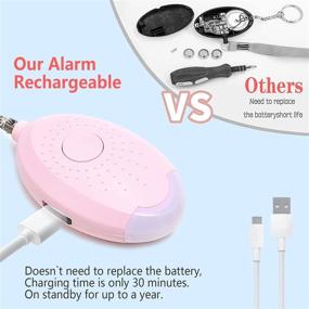 img 3 attached to 🔑 USB Rechargeable Personal Alarm Keychain - 130Db Loud Safety Device with LED Light for Women, Seniors, Teens, and Students (Black)
