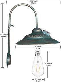 img 1 attached to 🌞 Goodeco Solar Barn Light Outdoor: Waterproof, Rustic Vintage Copper Wall Mount - Décor Lighting for Patio, Garden, Deck, Path Courtyard (Bronze)