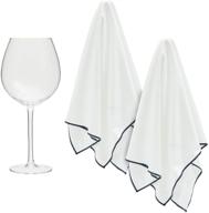 white lint free microfiber wine glass cleaning cloths - 2 pack (27.5 x 20 in) logo