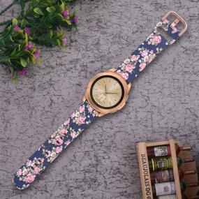 img 1 attached to 🌸 VIGOSS 20mm Floral Silicone Strap for Galaxy Watch 42mm/Active 2 40mm/44mm - Soft Rose Flower Replacement Band for Samsung Galaxy Watch 42mm/Active/Active 2 40mm/44mm