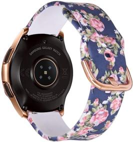 img 3 attached to 🌸 VIGOSS 20mm Floral Silicone Strap for Galaxy Watch 42mm/Active 2 40mm/44mm - Soft Rose Flower Replacement Band for Samsung Galaxy Watch 42mm/Active/Active 2 40mm/44mm