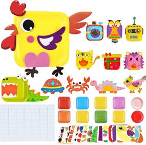 img 4 attached to Here Fashion Toddler Crafts Paper Plate Art Kit - Transform 10 PCS Simple Paper Plates into 12 PCS Friendly Animals for Age 3+