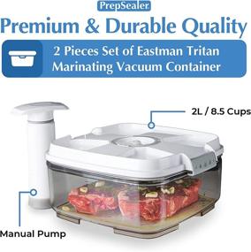 img 1 attached to 🔒 PrepSealer 2L Square Food Vacuum Container with Pump - Enhance Food Preservation