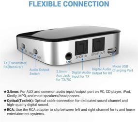 img 2 attached to 🔊 GaoMee Bluetooth передатчик и приемник: 2-в-1 беспроводной аудио адаптер для телевизора, автомобиля и домашней стереосистемы