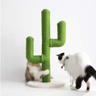 🌵 bingopaw large cat scratching post: cactus design, sisal rope climbing frame with flower decor and ball for cats logo