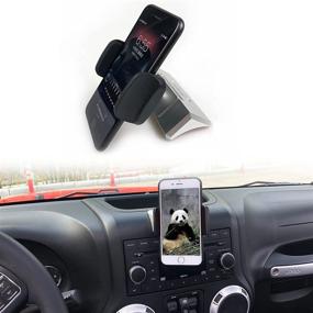 img 4 attached to 📱 Sukemichi Aluminum Phone Holder for iPhone Samsung Google Huawei - Perfect Jeep Wrangler JK 2012-2017 Mount!