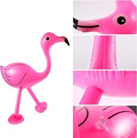 img 2 attached to 🌺 Pack of 6 Inflatable Pink Flamingo Party Accessories for Hawaiian Luau Decoration