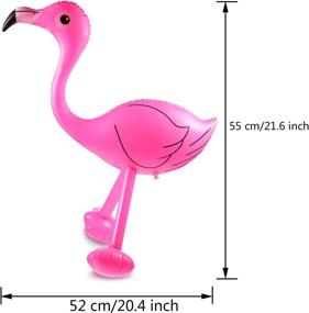 img 3 attached to 🌺 Pack of 6 Inflatable Pink Flamingo Party Accessories for Hawaiian Luau Decoration