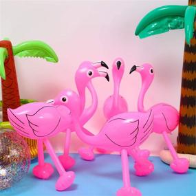 img 1 attached to 🌺 Pack of 6 Inflatable Pink Flamingo Party Accessories for Hawaiian Luau Decoration