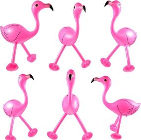 img 4 attached to 🌺 Pack of 6 Inflatable Pink Flamingo Party Accessories for Hawaiian Luau Decoration