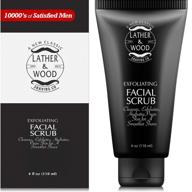 🧖 top-rated exfoliating mens face scrub - lather & wood's face wash for men - the ultimate facial cleanser for the modern man. 4oz luxury facial cleanser for men. logo