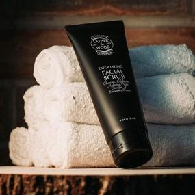 img 3 attached to 🧖 Top-rated Exfoliating Mens Face Scrub - Lather & Wood's Face Wash for Men - The Ultimate Facial Cleanser for the Modern Man. 4oz Luxury Facial Cleanser for Men.