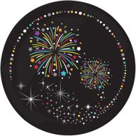 🧨 firework sparkle sturdy style paper dessert plates, pack of 8 logo