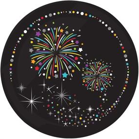 img 1 attached to 🧨 Firework Sparkle Sturdy Style Paper Dessert Plates, Pack of 8