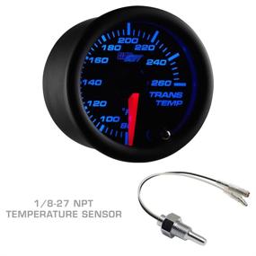 img 1 attached to 🚚 GlowShift Black 7 Color Diesel Truck 3 Gauge Kit Set - Boost, Pyrometer, Transmission Temperature - 60 PSI, 1500°F, 2-1/16" 52mm - Black Dial, Clear Lens