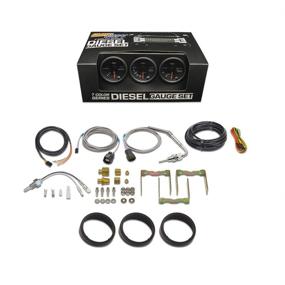 img 4 attached to 🚚 GlowShift Black 7 Color Diesel Truck 3 Gauge Kit Set - Boost, Pyrometer, Transmission Temperature - 60 PSI, 1500°F, 2-1/16" 52mm - Black Dial, Clear Lens