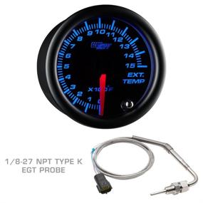 img 2 attached to 🚚 GlowShift Black 7 Color Diesel Truck 3 Gauge Kit Set - Boost, Pyrometer, Transmission Temperature - 60 PSI, 1500°F, 2-1/16" 52mm - Black Dial, Clear Lens