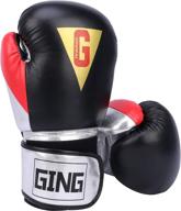 gingpai leather boxing gloves for men and women - ideal for punching bag, kickboxing, and muay thai fighting логотип