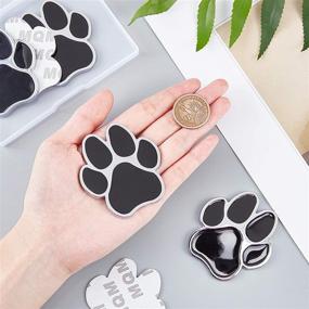 img 2 attached to SUPERFINDINGS 4Pcs Black Dog Paw Prints Автомобильные наклейки Цинковый сплав Автомобильные наклейки Наклейка для украшения автомобилей Окно бампера Ноутбуки Luggage