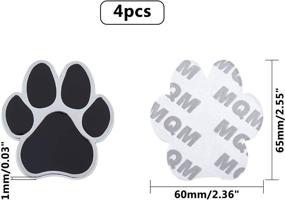 img 3 attached to SUPERFINDINGS 4Pcs Black Dog Paw Prints Автомобильные наклейки Цинковый сплав Автомобильные наклейки Наклейка для украшения автомобилей Окно бампера Ноутбуки Luggage