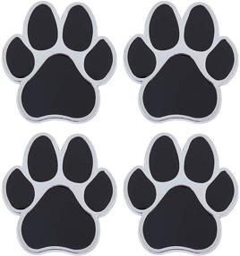 img 4 attached to SUPERFINDINGS 4Pcs Black Dog Paw Prints Автомобильные наклейки Цинковый сплав Автомобильные наклейки Наклейка для украшения автомобилей Окно бампера Ноутбуки Luggage