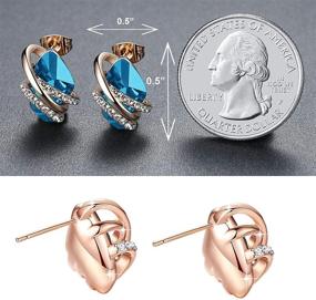 img 3 attached to 🌿 Stunning Leafael Wish Stone Birthstone Earrings - 18K Rose Gold Plated or Silver-tone