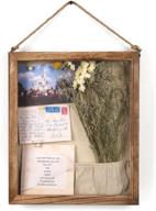 🖼️ miratino shadow box frame case: large rustic wood display for photos, art, and memorabilia with hanging rope - 12x14 inch логотип