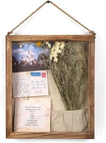 img 4 attached to 🖼️ Miratino Shadow Box Frame Case: Large Rustic Wood Display for Photos, Art, and Memorabilia with Hanging Rope - 12x14 inch