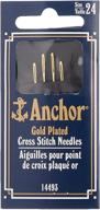🧵 high-quality susan bates anchor gold-plated cross stitch needles - size 24 (4/pkg) logo