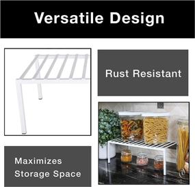 img 1 attached to 📦 Premium Cabinet Storage Shelf Set of 6 - Large 16 x 8.5 Inch - Steel Metal Frame - Rust Resistant Coating - Counter, Pantry, Shelf Organization - Kitchen - White - Smart Design