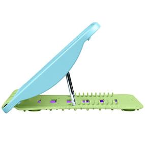 img 2 attached to 🏋️ QyWyII Back Stretcher and Lumbar Support Device - Multi-Level Back Massager for Home Workout and Back Pain Relief (Board, Green & Blue)