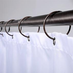 img 2 attached to 🛁 Effortless Gliding with SlipX Solutions Oil-Rubbed Bronze Simple Slide Shower Curtain Rings: Rust Resistant, Snap Closure, Set of 12
