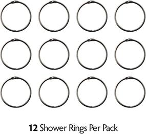 img 1 attached to 🛁 Effortless Gliding with SlipX Solutions Oil-Rubbed Bronze Simple Slide Shower Curtain Rings: Rust Resistant, Snap Closure, Set of 12